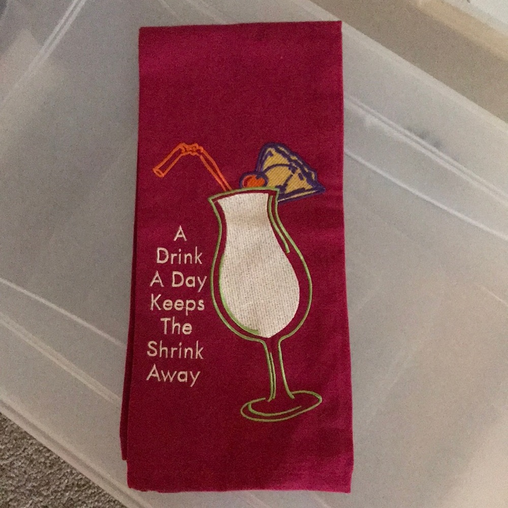 Embroidered kitchen towel.
